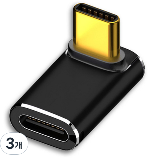 MYBESTFRIEND USB4.0 240W Gen3x2 C to C 正向 90度 轉接頭, 3個, MBF-G3MF04