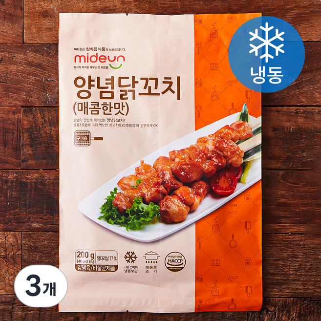 미드운 양념닭꼬치 매콤한맛 5개입 (냉동), 200g, 3개