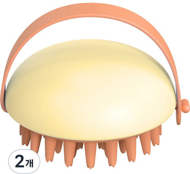 리빙홈디테일 두피 스케일링 샴푸 브러쉬, 2개, 옐로우