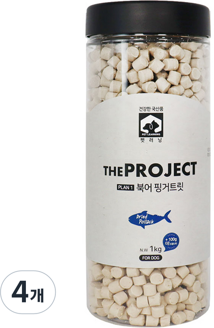 펫러닝 강아지 더프로젝트 PLAN1 핑거트릿, 북어 핑거트릿, 1.1kg, 4개