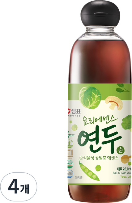 샘표 요리에센스 연두 순, 830ml, 4개