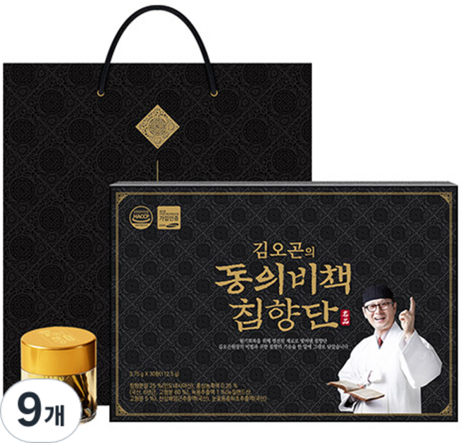 김오곤 동의비책 침향단 + 쇼핑백, 112.5g, 9개