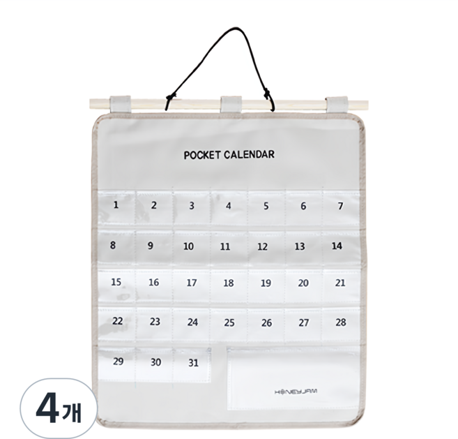 허니잼 생활비 용돈달력, 아이보리, 4개