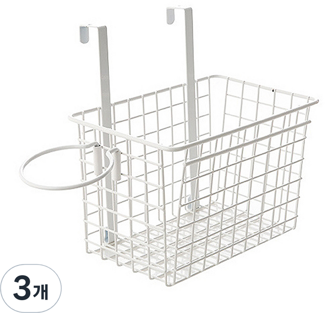 제이라이프 도어 훅 드라이기 바구니, 화이트, 3개