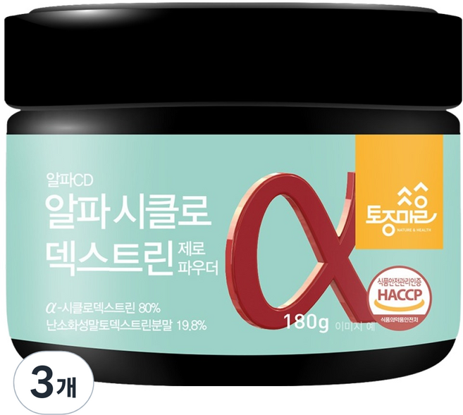 토종마을 알파CD 알파시클로 덱스트린 제로 파우더, 180g, 3개