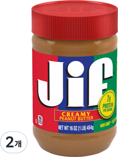 Jif 지프 크리미 땅콩버터, 454g, 2개
