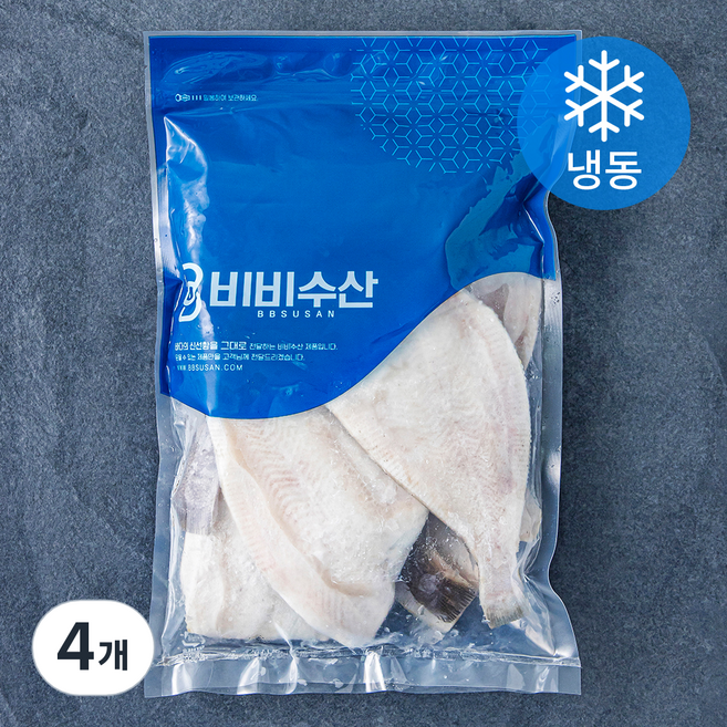비비수산 깔끔하게 손질된 가자미 (냉동), 4개, 1kg