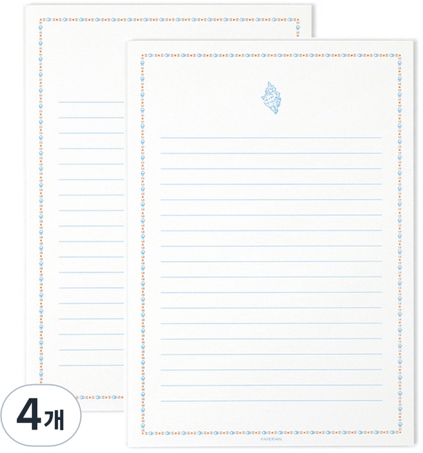 페이퍼리안 니어앤디어 노트패드 A5, 소라고둥, 4개, 60매