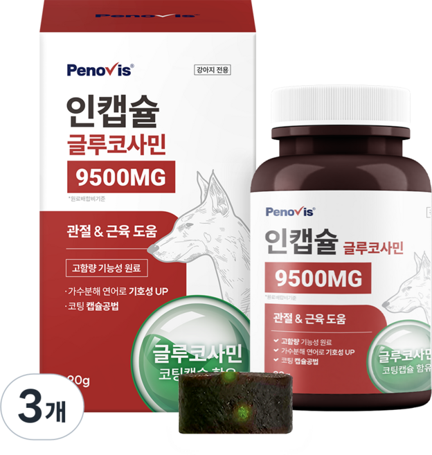 페노비스 강아지 인캡슐 글루코사민 영양제, 90g, 뼈/관절강화, 3개