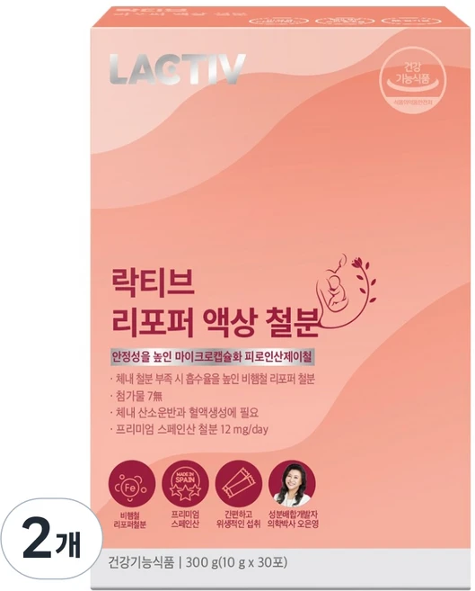 락티브 리포퍼 액상 철분 30p, 300g, 2개 - 쿠팡