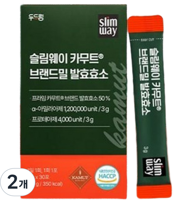 슬림웨이 카무트 브랜드밀 발효효소, 2개, 30회분