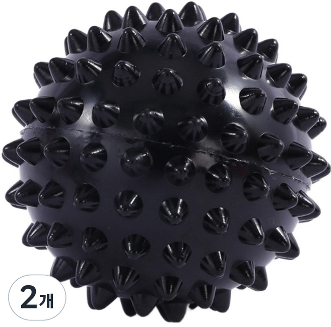 디미스 지압마사지 도치볼 9cm, 2개, 블랙