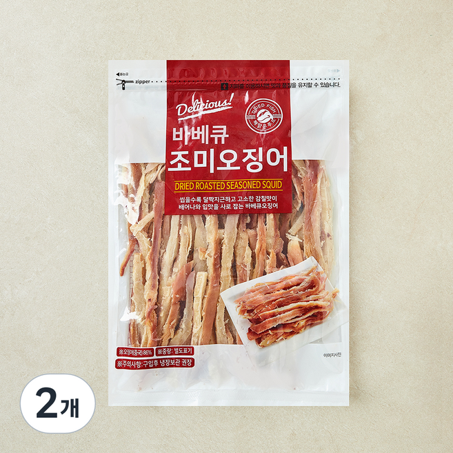 해맑은푸드 바베큐 조미오징어, 2개, 400g