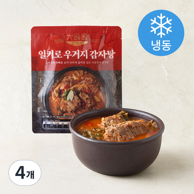 대식가 우거지 감자탕 (냉동), 1kg, 4개