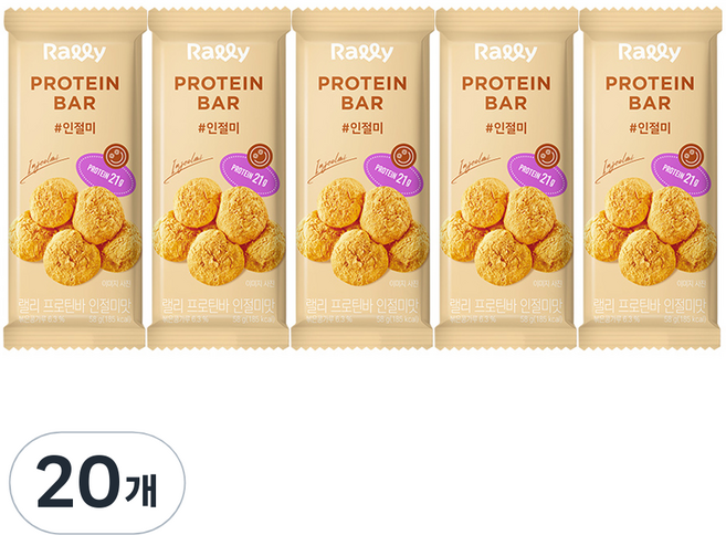 Rally 프로틴바 인절미맛, 58g, 20개