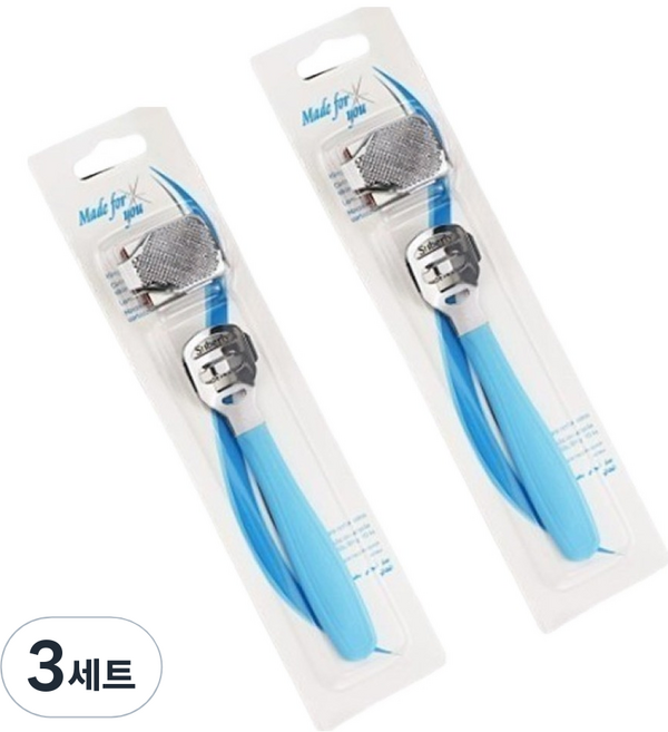 미르홈퍼니 발 굳은살 각질 제거기 2p + 칼날 20p 세트 블루, 3세트