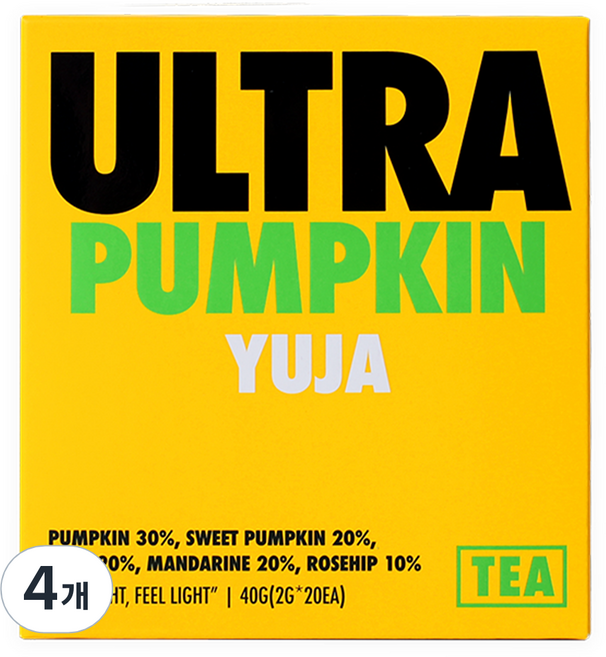 울트라잇츠 울트라 호박 유자차, 2g, 20개입, 4개, 2g