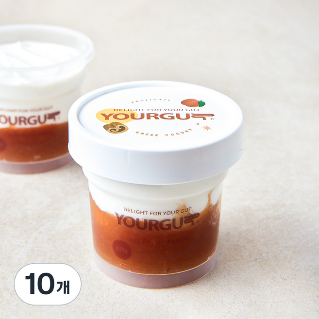 유얼거트 애플시나몬 그릭요거트, 130g, 10개