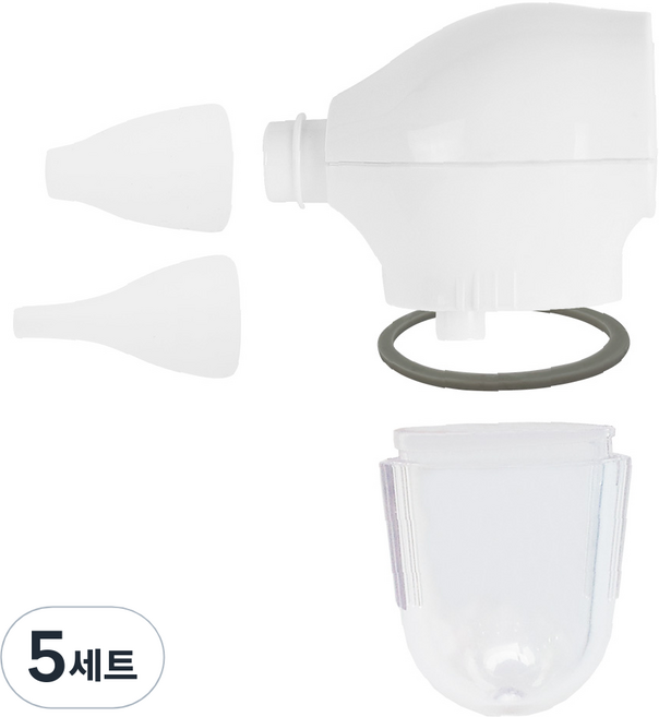 예꼬맘 노스클린 콧물흡입기 전용 연결구 + 콧물받이컵 + 흡입팁 소 + 흡입팁 대 + 고무링 세트, 5세트