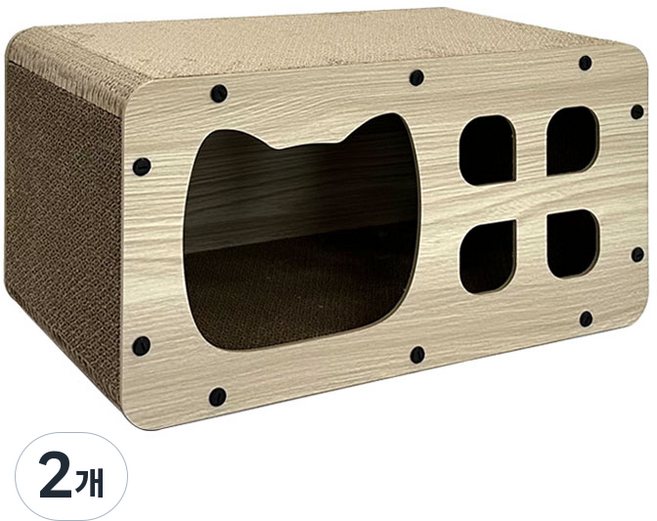 딩동펫 고양이 베리냥 스크래쳐 하우스, 혼합색상, 2개