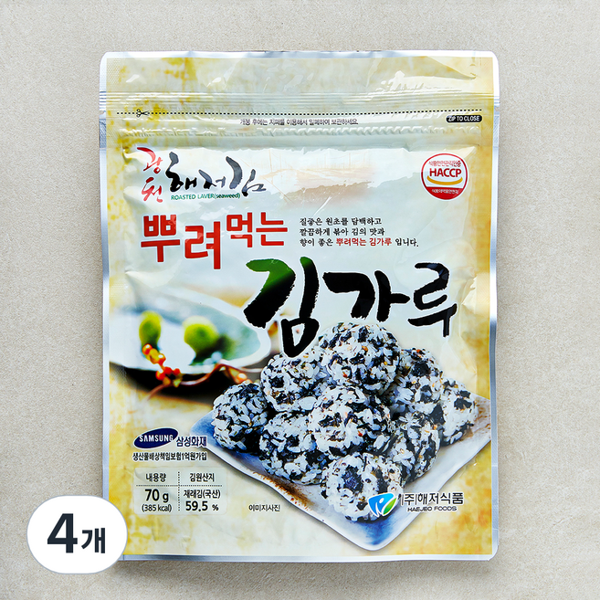 해저식품 광천해저 뿌려먹는 김가루, 4개, 70g