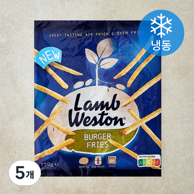 램웨스턴 버거프라이 감자튀김 (냉동), 750g, 5개