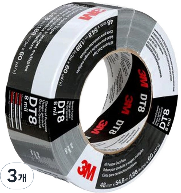 쓰리엠 다목적 덕트 테이프 실버 48mm x 54.8m DT8, 3개