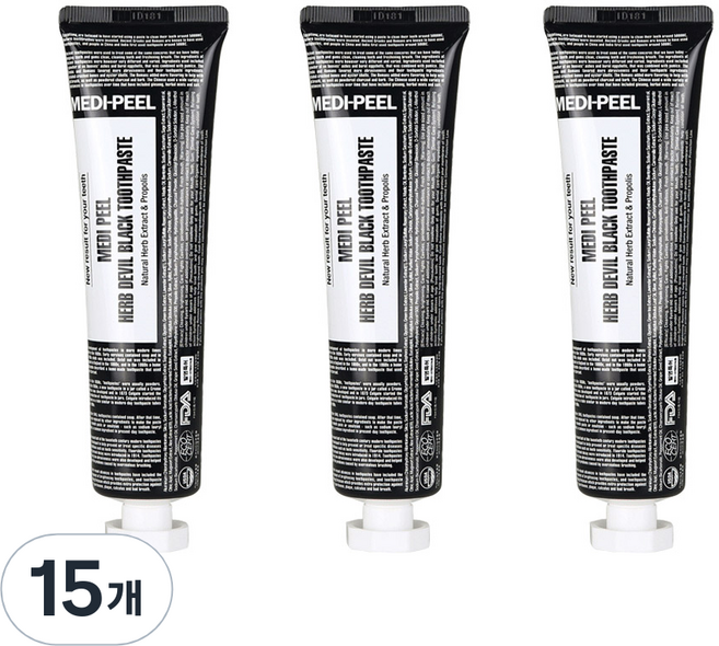 메디필 허브 데빌 블랙 치약, 130g, 15개