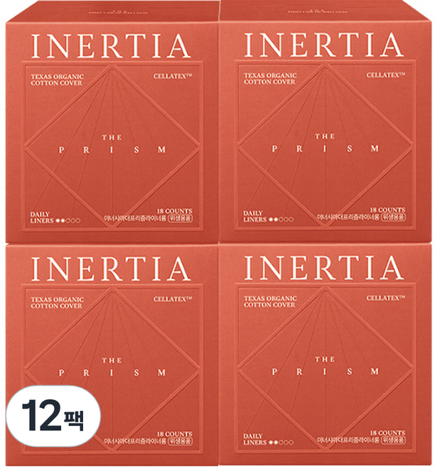 이너시아 더 프리즘 팬티라이너, 롱, 18개입, 12개