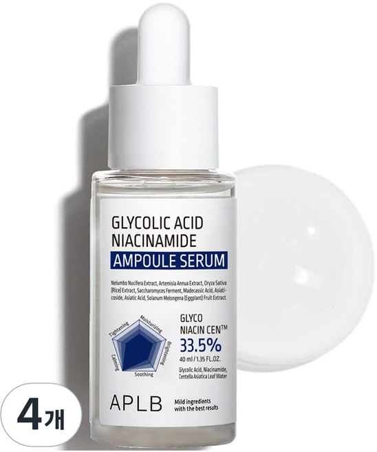 APLB 글리콜산 나이아신아마이드 앰플 세럼, 40ml, 4개 - 쿠팡