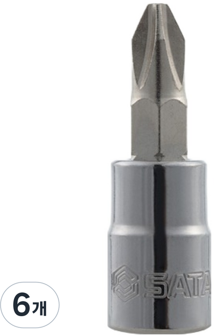 SATA 6.3mm 十字起子套筒 #3 21303, 6個