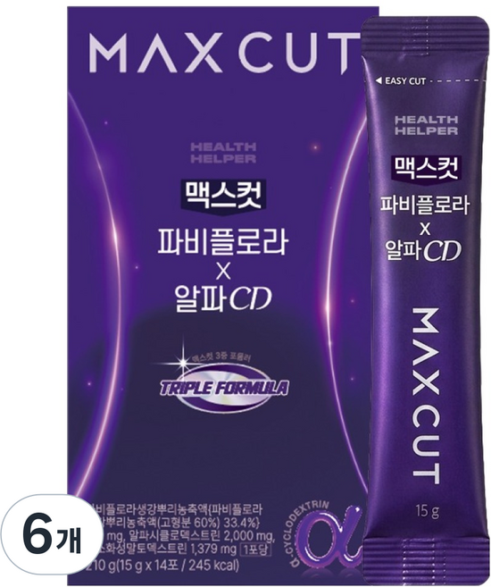 헬스헬퍼 맥스컷 파비플로라x알파cd triple cut, 210g, 6개