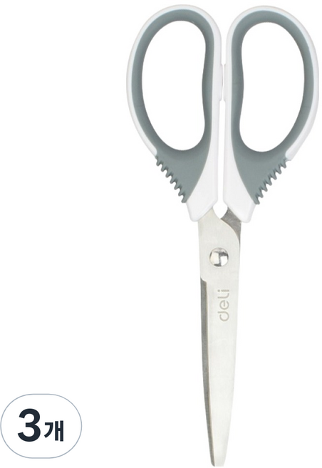 델리 이지그립 문구 가위 170mm 6045, 화이트, 3개