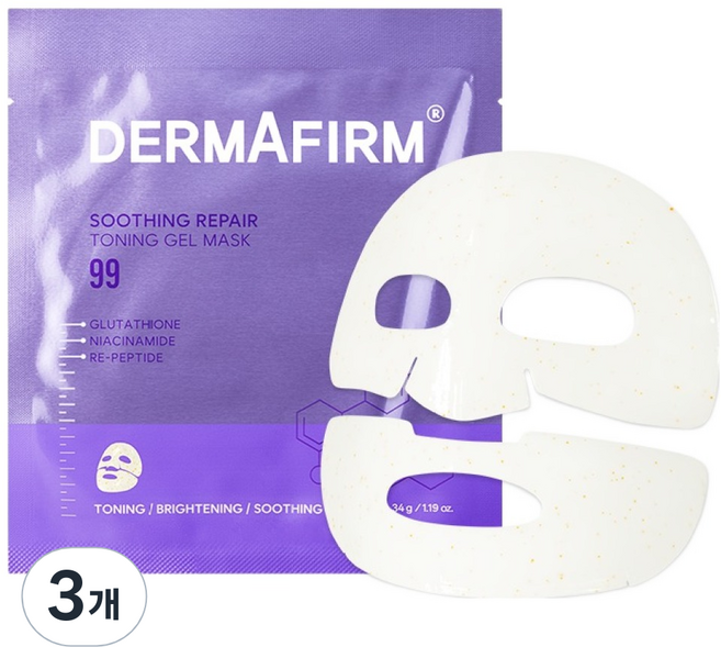 DERMAFIRM 舒緩護理爽膚凝膠面膜 R4, 1片, 3片