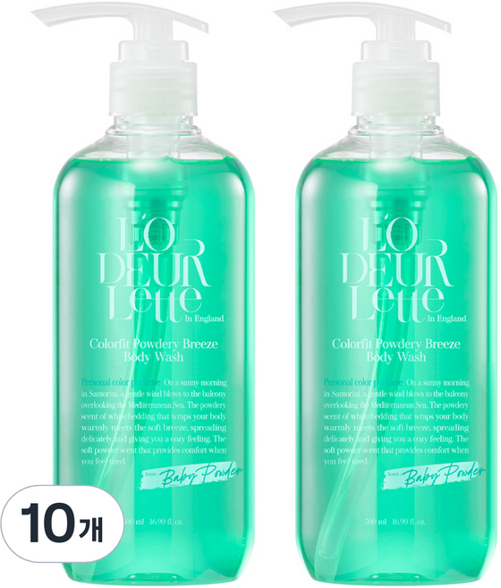 로더렛 인 잉글랜드 컬러핏 파우더리 브리즈 바디 워시 베이비파우더향, 10개, 500ml