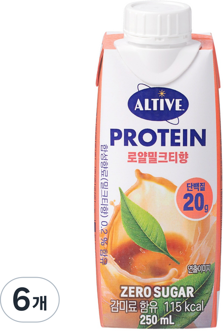 얼티브 프로틴 로얄밀크티향, 6개, 250ml