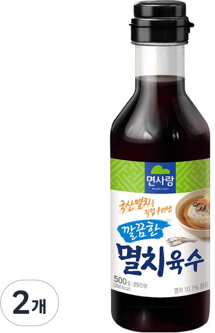 면사랑 깔끔한 멸치육수, 2개, 500ml