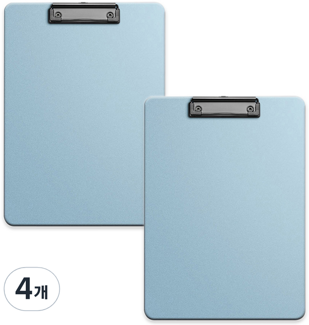 코히모 A4 PP재질 클립보드 3mm 3W321, 4개, 스카이블루