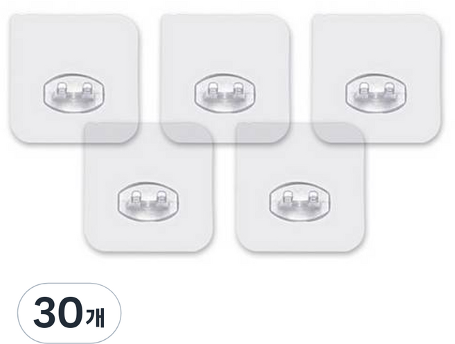 아루아 매직후크 칫솔걸이, 투명, 30개