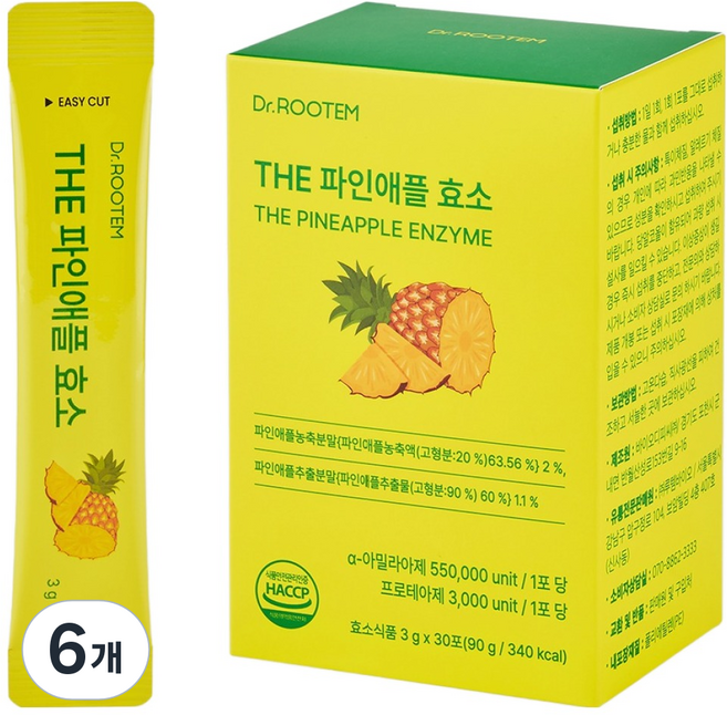 닥터루템 정품 THE 파인애플 효소, 90g, 6개