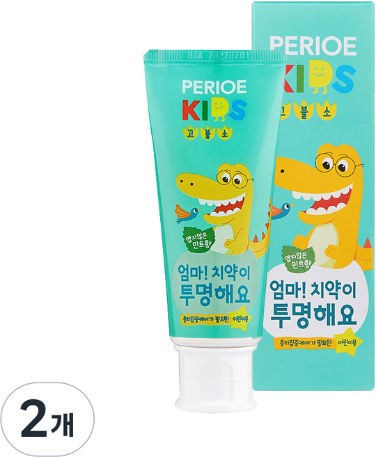 페리오 엄마 치약이 투명해요 1450 치약, 80g, 2개