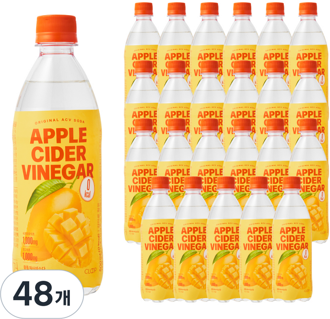 클룹 애사비소다 망고 제로 탄산음료, 48개, 500ml