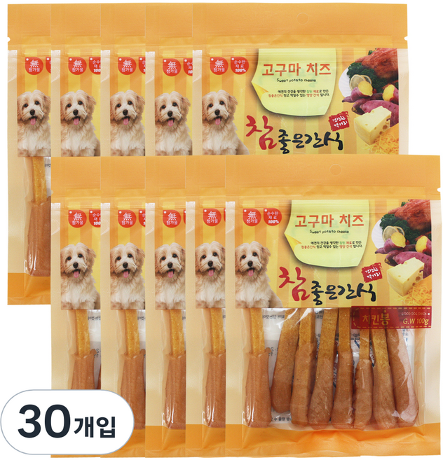 참좋은간식 강아지 고구마치즈 간식, 치킨봉맛, 100g, 30개