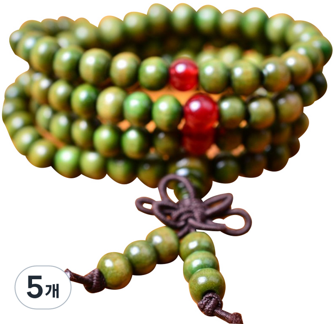 蓮花樹 佛教飾品 念珠 手鍊 項鍊, 6mm108 綠色緞帶, 5個