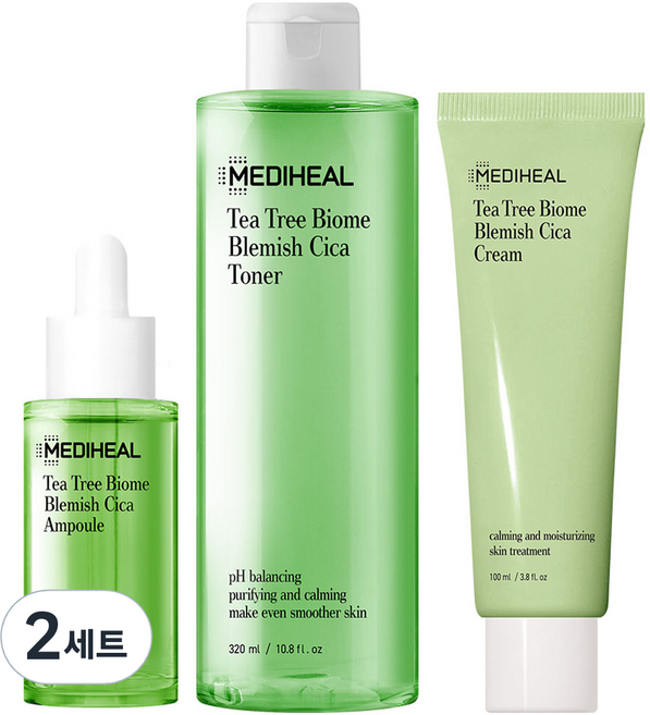 메디힐 티트리 바이옴 블레미쉬 시카 앰플 50ml + 토너 320ml + 크림 100ml 세트, 2세트