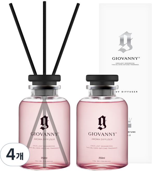 지오바니 러브 디퓨저 세트, 250ml, 4개, 블랙체리