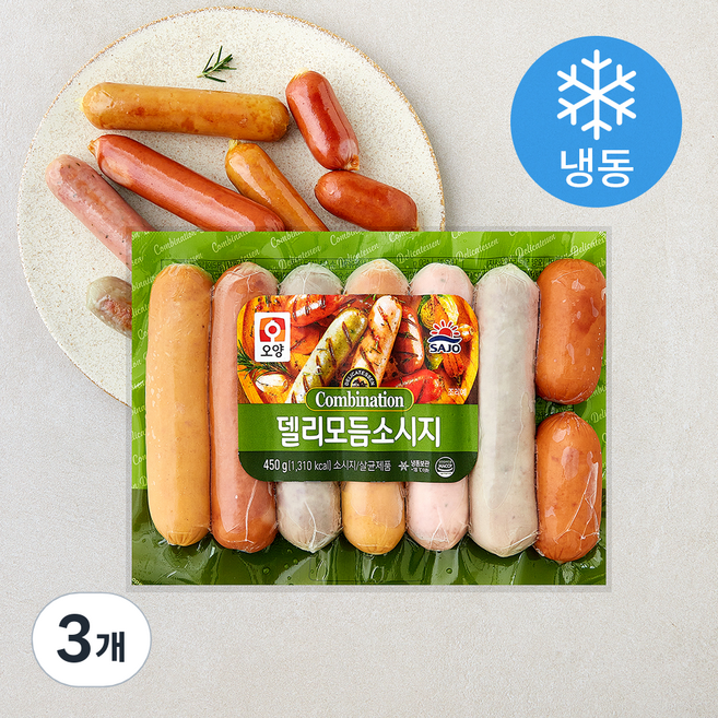 사조오양 델리모듬소시지 (냉동), 450g, 3개