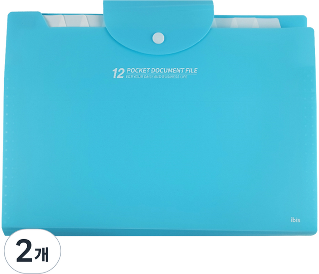 아이비스 12포켓 도큐먼트 화일 SP11684, 블루, 2개