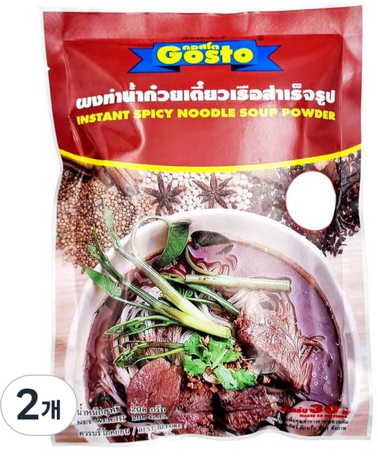 고스토 인스턴트 스파이시 누들수프용 파우더, 208g, 2개