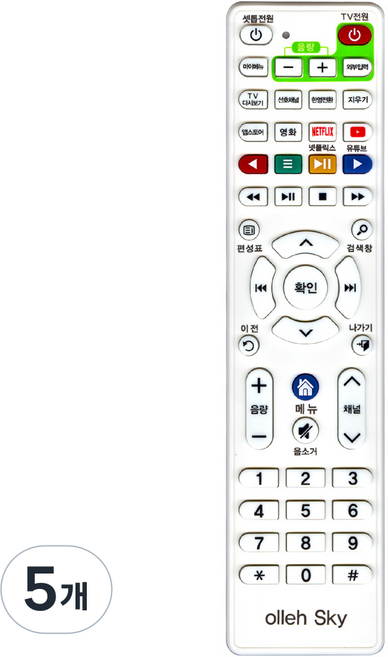 낫투 KT 셋톱 LG 삼성 TV 리모컨, ComBo-3010, 5개